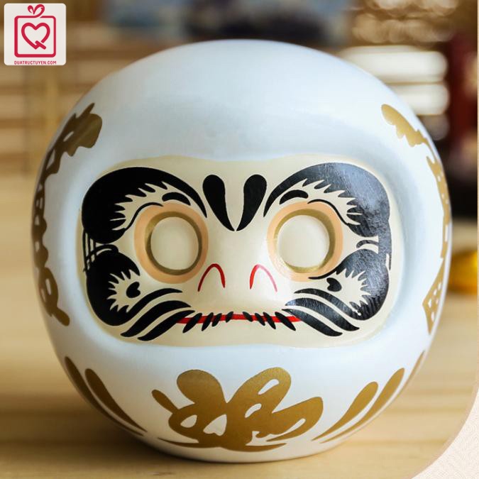 Tượng thần tài Daruma cầu tài và may mắn loại không tròng, búp bê daruma Nhật Bản