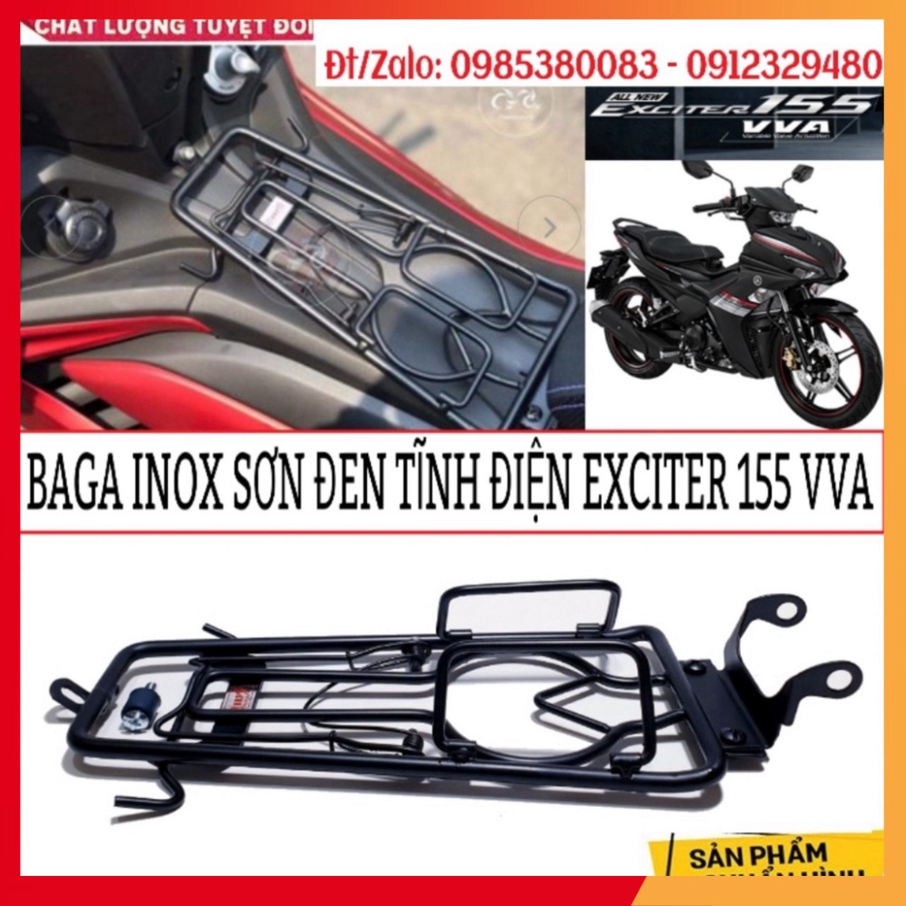Baga Giữa EX155 Và EX155 VVA  Cao Cấp INOX Sơn Đen Tĩnh Điện Dày 10 Ly Chắc Chắn Mẫu Mới 2021 (ảnh thực