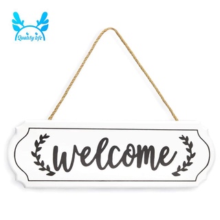 Bảng gỗ treo tường in chữ welcome dùng trang trí nhà hàng/cửa ra vào