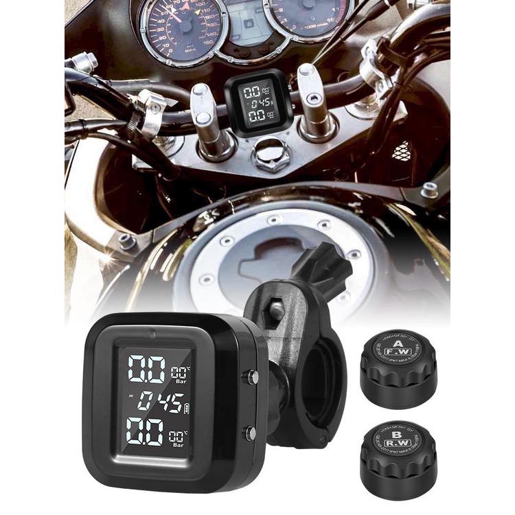 Hệ Thống Giám Sát Áp Suất Lốp Xe Máy 0-4.5 Bar TPMS w / 2 Không Dây SHOPCYC4927