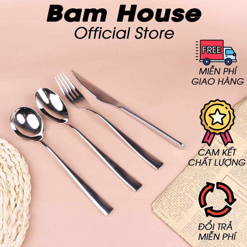 Muỗng, Nĩa, Dao inox 304 Bam House thiết kế sang trọng cao cấp SETB01