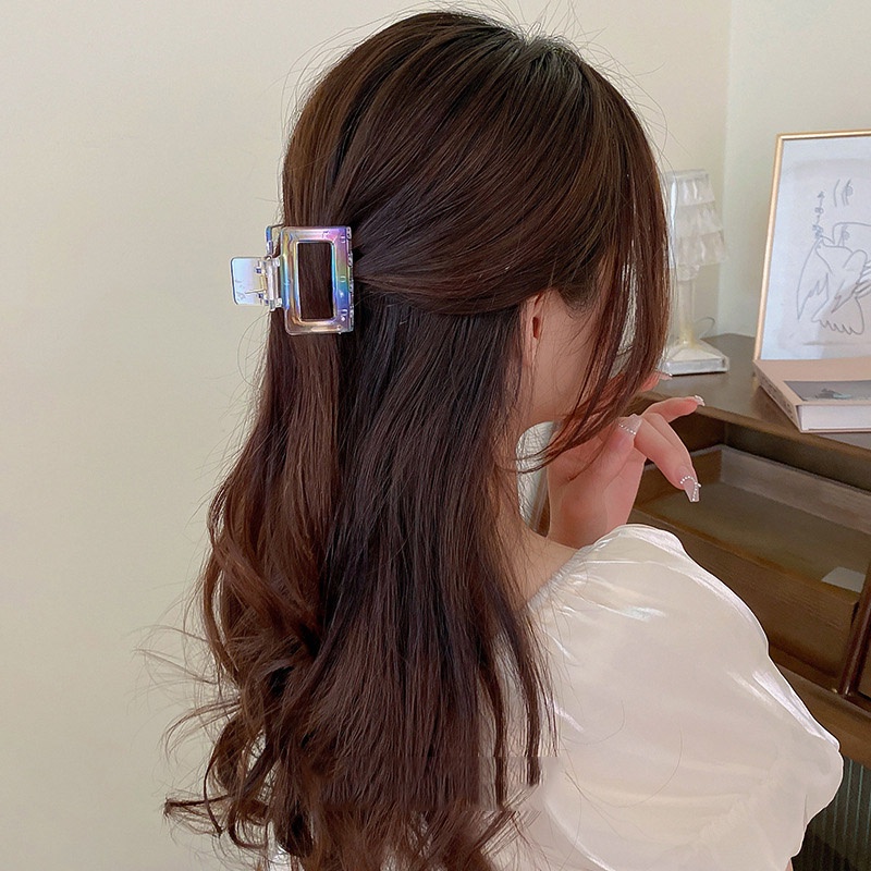 Kẹp Tóc Acrylic Trong Suốt Nhiều Màu Phong Cách Hàn Quốc
