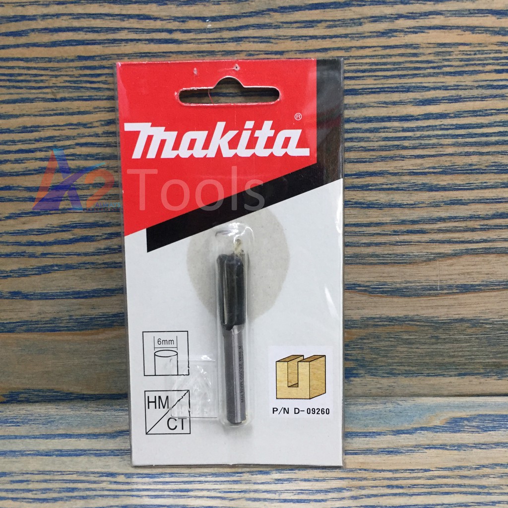 Mũi phay thẳng 2 lưỡi Makita (cốt 6mm) D-09260