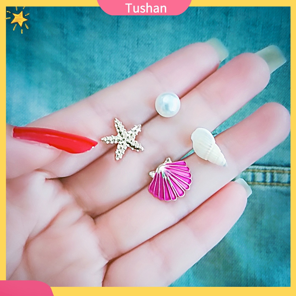 Bộ 4 khuyên tai nữ phong cách bãi biển xinh xắn