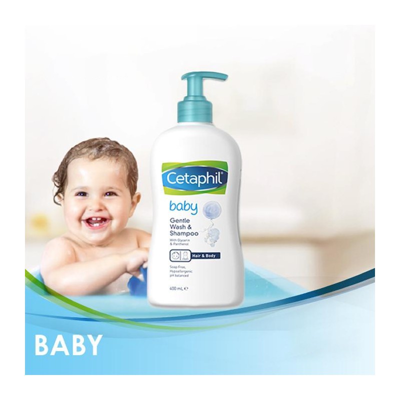 Sữa Tắm Gội Trẻ Em Cetaphil Baby Gentle Wash &amp; Shampoo 2 in 1 400ml - Skinfa.