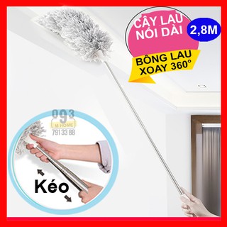 Combo cây quét nhà, gậy lau nhà dài 2.8 mét, gồm 1 bông lau 360