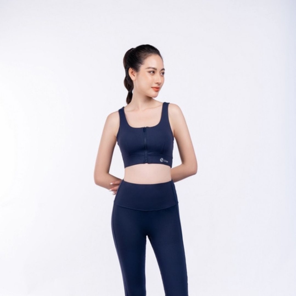 Áo Bra Tập Gym, Yoga Khoá Kéo For Ready Livan Sport Màu Xanh Tím Than