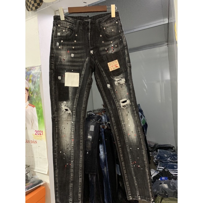 [Được xem hàng] Quần bò nam ống côn vá trước (2 màu) | BigBuy360 - bigbuy360.vn