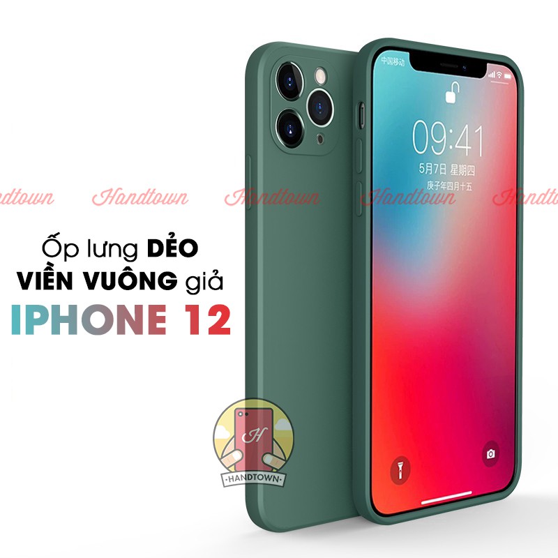 Ốp lưng TPU viền vuông độ iPhone 12 Cho iPhone 7 8 6 6s Plus Xs Max 11 11 Pro SE 2020 12 Mini Pro Max Handtown chống bẩn