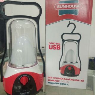 Đèn tích điện đa năng 360 led sunhouse she-6036LA