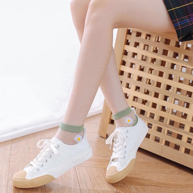 Set 10 Đôi Tất Ren Lụa Hoa Cúc Hot Trend 2020