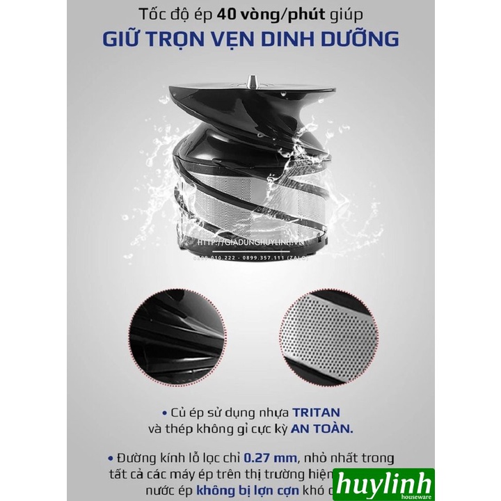 [Mã ELHA22 giảm 5% đơn 300K] Máy ép chậm Olivo SJ210 - 200W - 3 trong 1 - Tặng voucher + Công thức ép