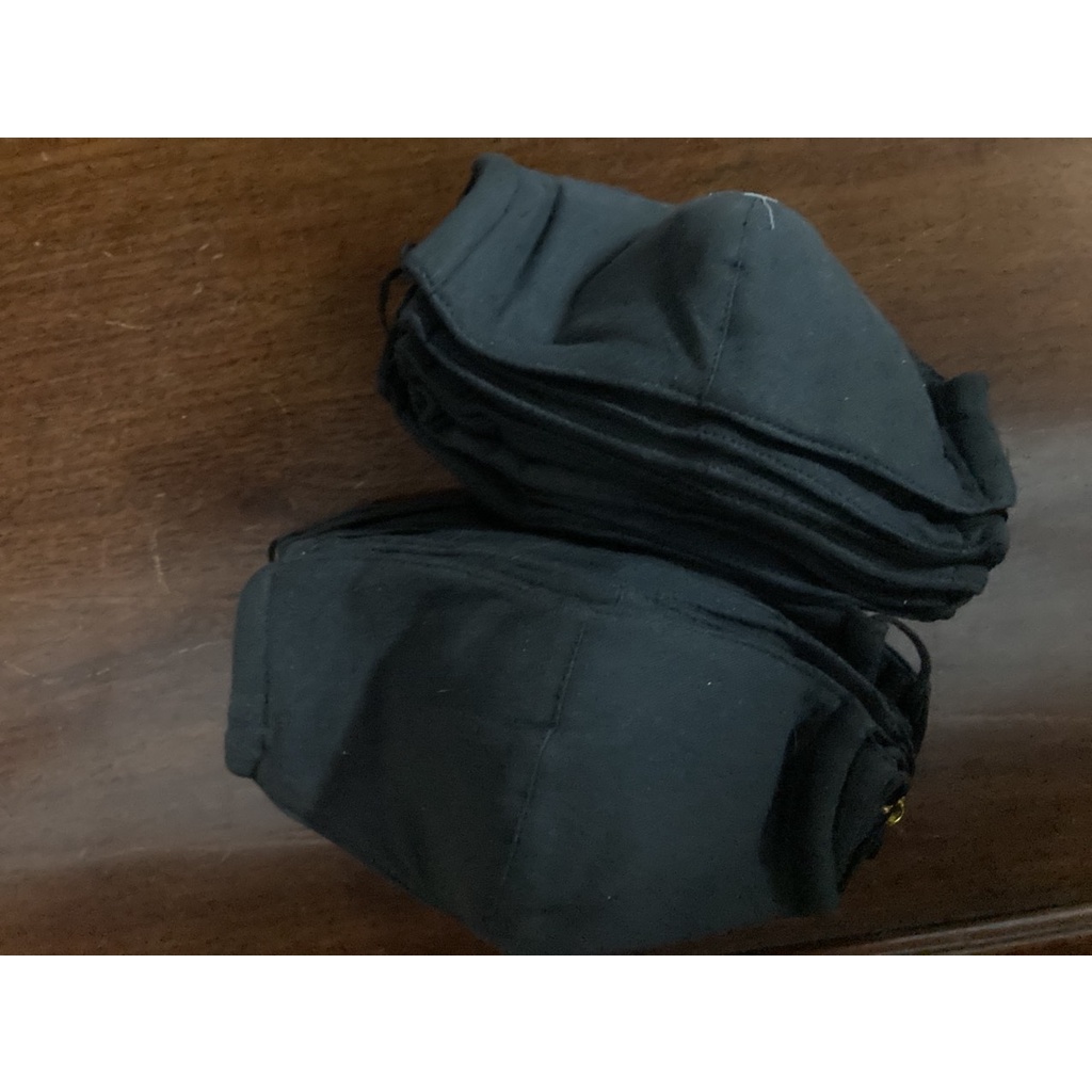 Khẩu trang thun cotton, đen, dày