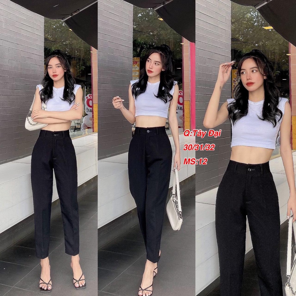 Quần tây dài nữ vải cotton form đứng có size đại