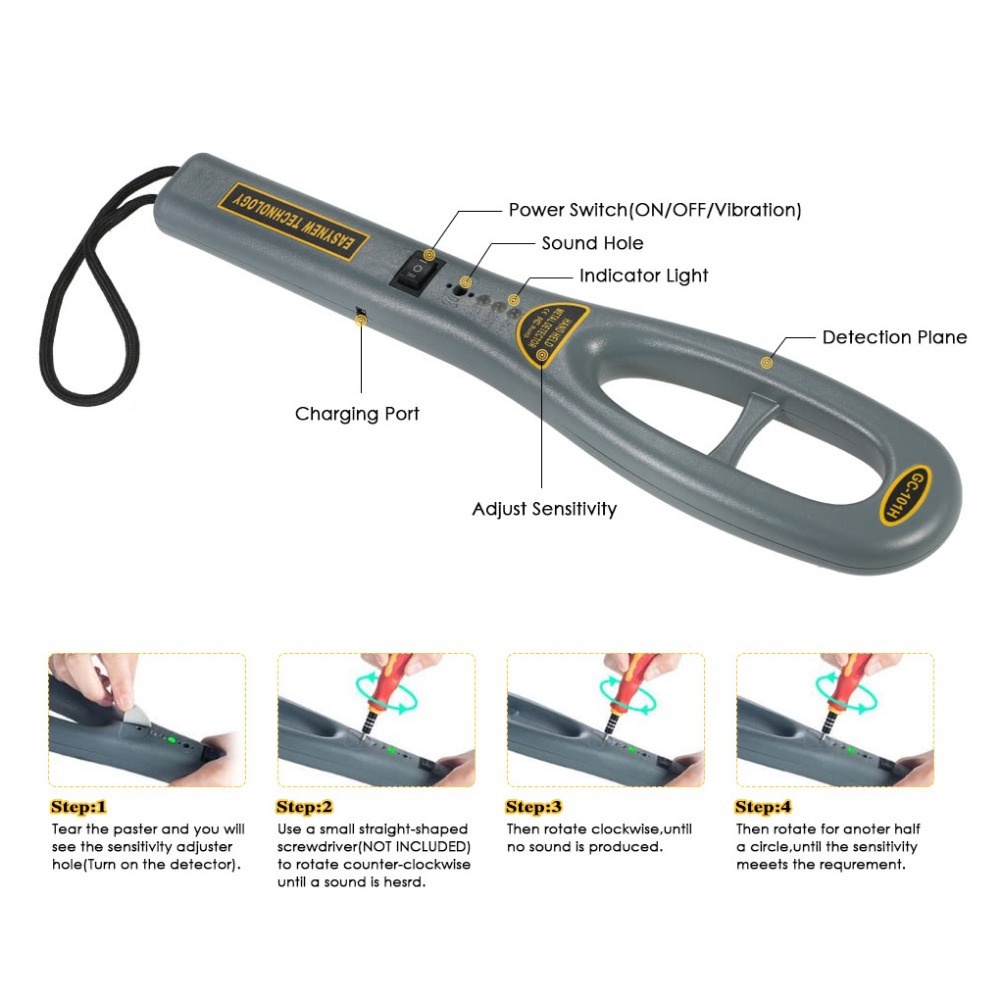 Máy dò kim loại cầm tay DIYMORE GC-101H độ nhạy cao chuyên dụng