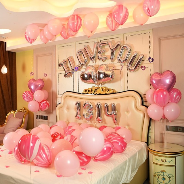 SET BÓNG TRANG TRÍ PHÒNG CƯỚI MÀU HỒNG