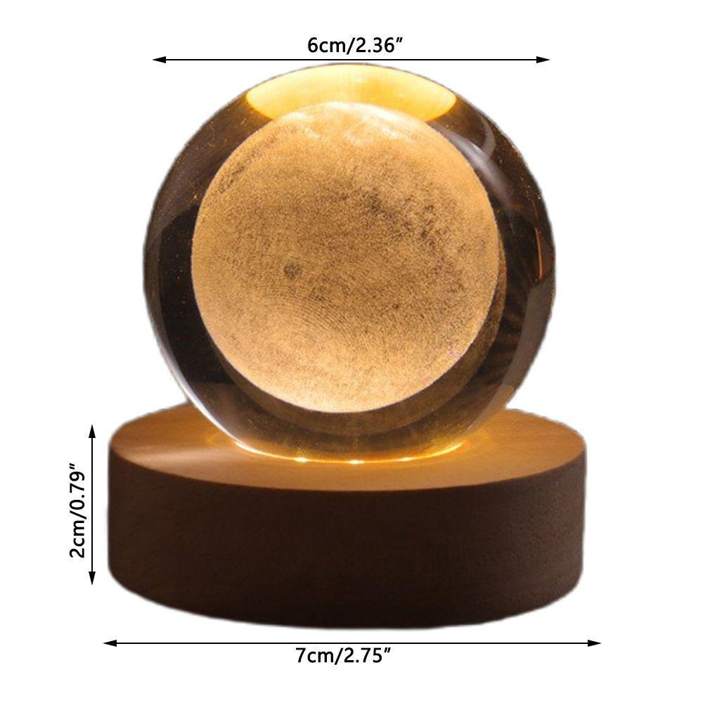 Muvako Crystsal ball night light cơ sở thắp sáng bằng gỗ máy chiếu lãng mạn đèn mặt trăng quả cầu pha lê trang trí phòng ngủ đèn led ban đêm