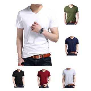 [ Hàng Xả Kho Giá Vốn * ] Áo thun nam cổ tim tay ngắn chất 100% cotton đẹp nhiều màu thời trang