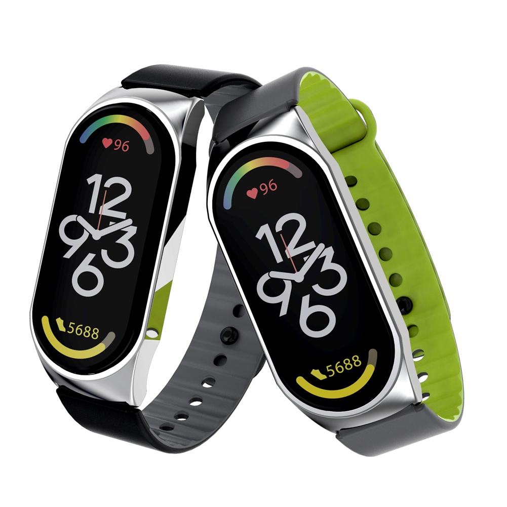 Dây Đeo Thay Thế Chất Liệu Silicon Màu Trơn Cho Xiaomi Mi Band 7 Ốp