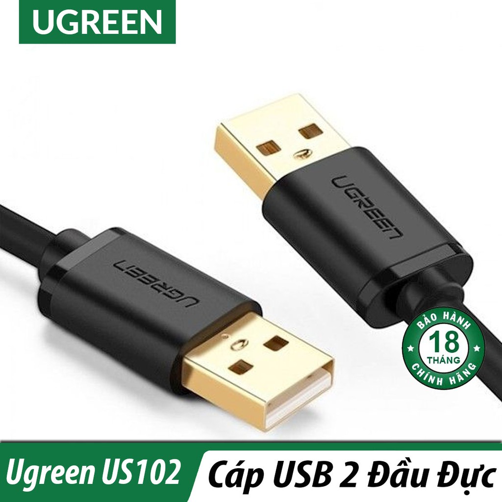 Cáp USB 2.0 Link 2 Đầu Đực cao cấp UGREEN US102 Chính Hãng