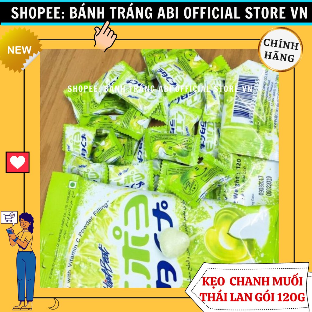 [THỊNH HÀNH] KẸO CHANH MUỐI THÁI LAN BỔ SUNG VITAMIN C 120G