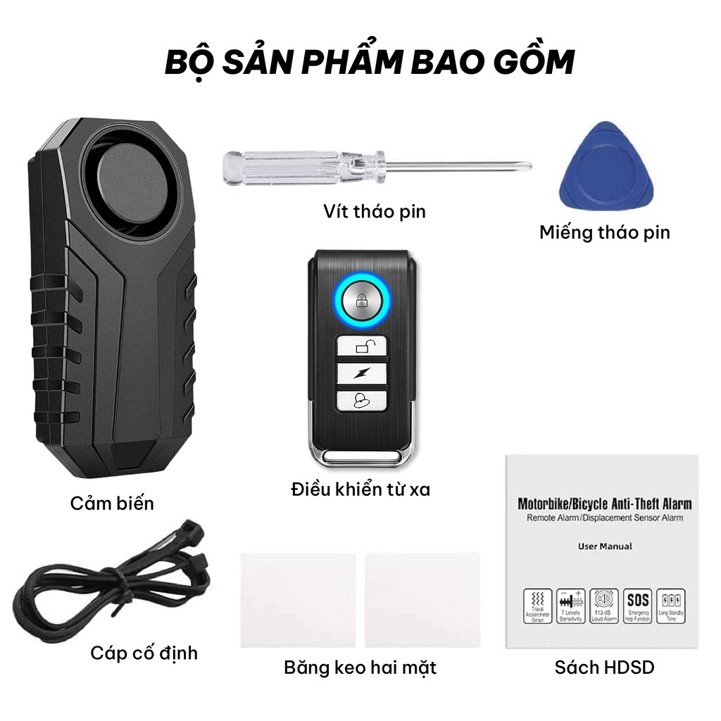 Khóa chống trộm xe máy bộ chống trộm xe máy xe điện thông minh EGAN PR-R06 có tích hợp remote xe máy và tìm xe trong bãi
