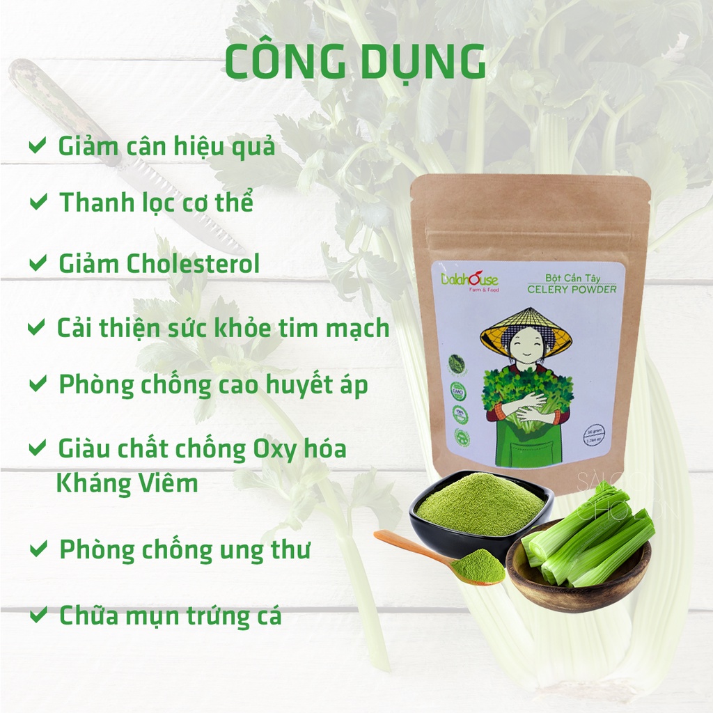 Bột Cần Tây Sấy Lạnh Nguyên Chất Dalahouse 50g