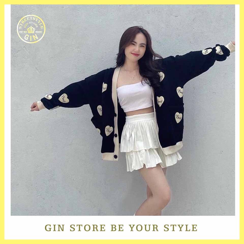 Áo khoác Cadigan SWE Love form rộng tay dài cao cấp - Áo khoác nỉ SWE cotton nỉ phong cách unisex - Gin store