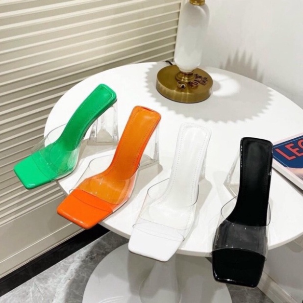 [siêu hót] Guốc quai trong gót tam giác thô lạ - 2Tshop