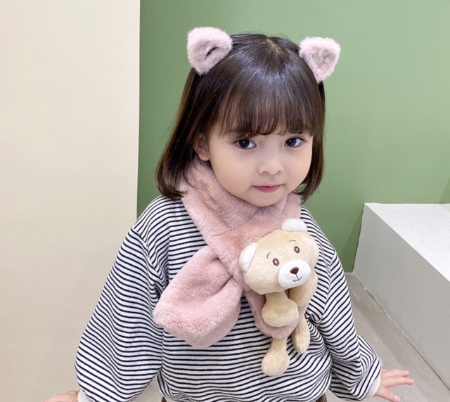 Khăn quàng cổ hình gấu dành cho bé mùa đông ấm ấp mã T04