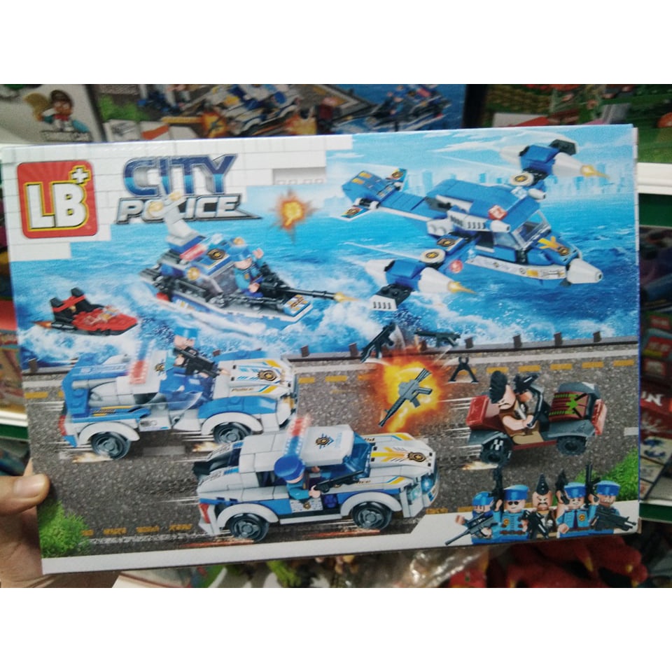 Lego city police, bộ đồ chơi lắp ráp cảnh sát thành phố cho bé phát triển tư duy TQ-LB309