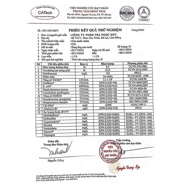 Cao Nước Atiso Ngọc Duy tiện dụng 1 hộp 10 ống Sale 22%