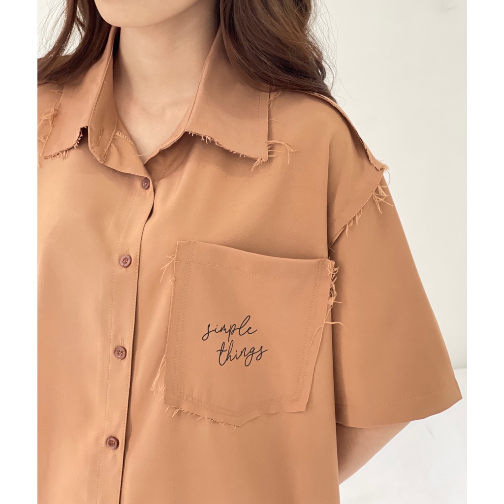 Áo sơ mi tay lỡ SIMPLE THINGS form rộng unisex nam nữ Ulzzang (Ảnh thật/ Có sẵn) | BigBuy360 - bigbuy360.vn