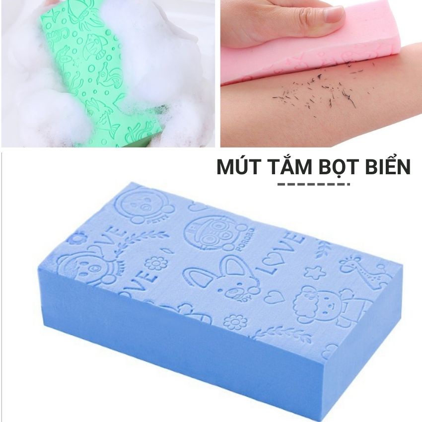 Bông tắm kỳ ghét tẩy tế bào chết body mềm mại siêu thấm hút tẩy trắng sáng siêu sạch chất liệu an toàn cho da Angola