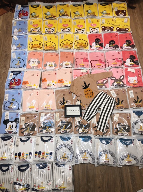 Bộ bé cotton túi zip xuất Hàn