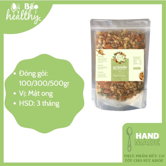 Granola 6 loại hạt ngũ cốc ăn kiêng không đường vị mật ong - Bếp healthy Hà Nội