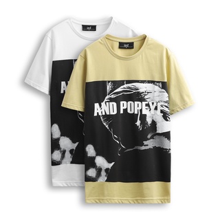 Áo thun nam inf and popeye 2 màu, vải cotton co giãn form over at010253, somehow,