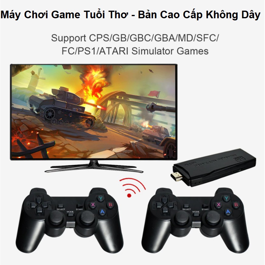 Máy Chơi Game Điện Tử 4 Nút Không Dây HDMI 4K  - Tích hợp Sẵn 3550 Trò Chơi ❤️️ Có Thể Tự Chép Game Để Chơi ❤️️ 2021 ❤️️