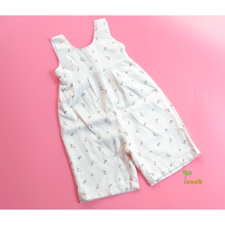 Jumsuit màu hồng Linen hoa 1Y-8Y