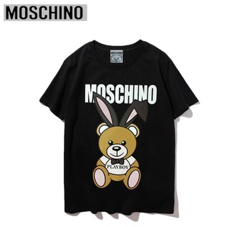 Áo thun chất liệu vải cotton tay ngắn có in hoạ tiết moschino