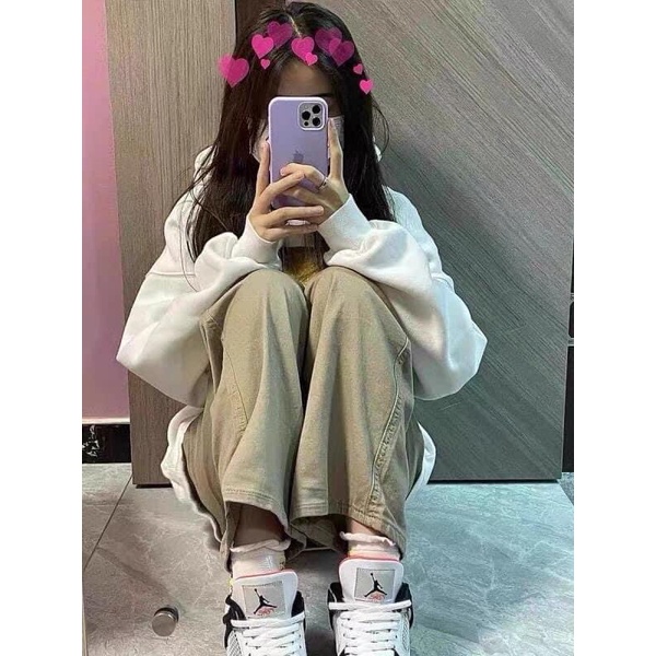 Quần kaki nữ ống suông rộng ulzzang