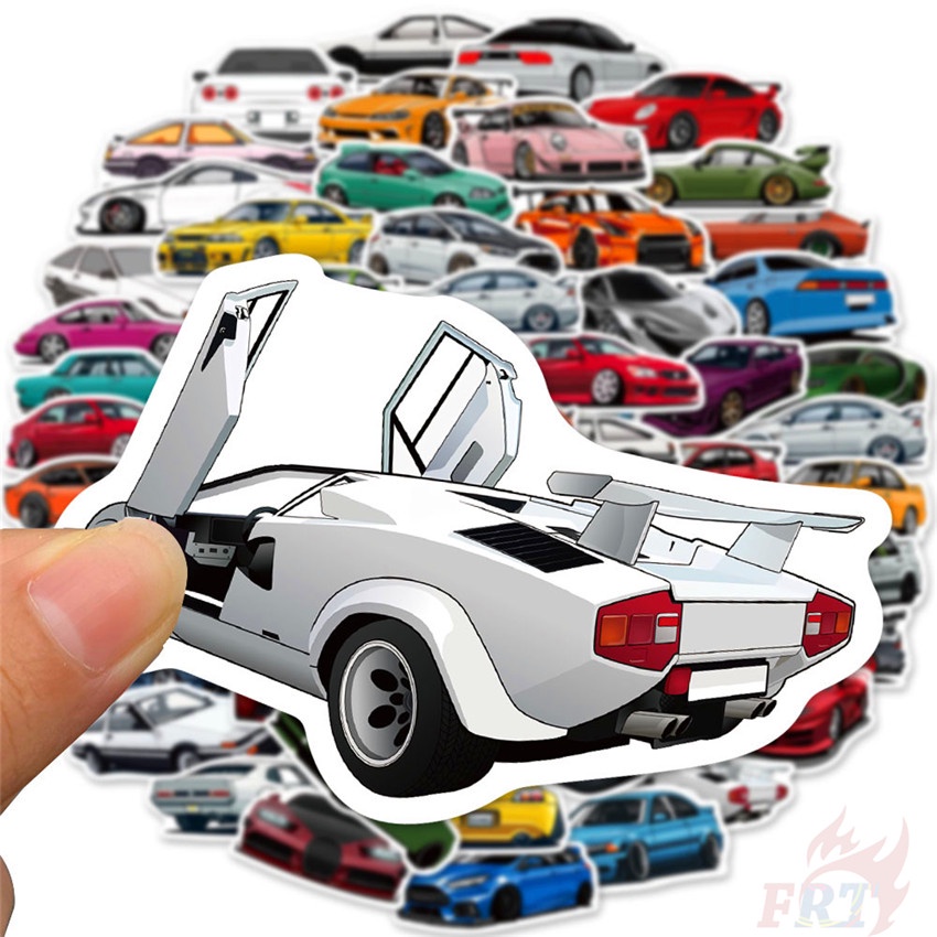 50Pcs/Set ❉ HellaFlush SuperRun Supercar & Hot Rod Series 03 - JDM Racing Cars Stickers ❉ DIY Fashion Mixed Waterproof Doodle Decals Stickers