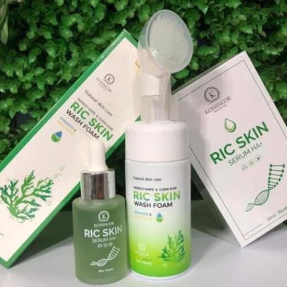 Combo sữa rửa mặt và serum ricskin