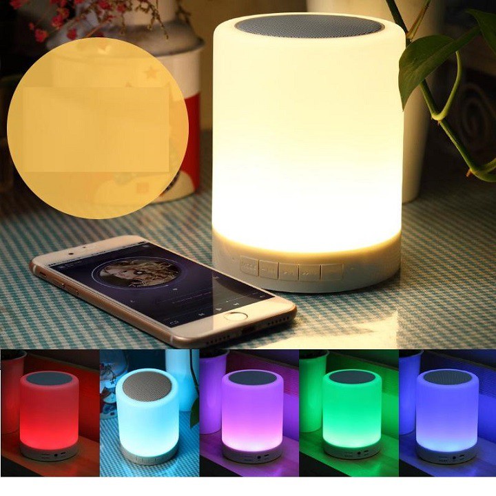 Loa di động cảm ứng kiêm đèn ngủ, Loa Bluetooth Không Dây 2in1 Kiêm Đèn Ngủ, Đèn Led Cảm Ứng Đổi Màu
