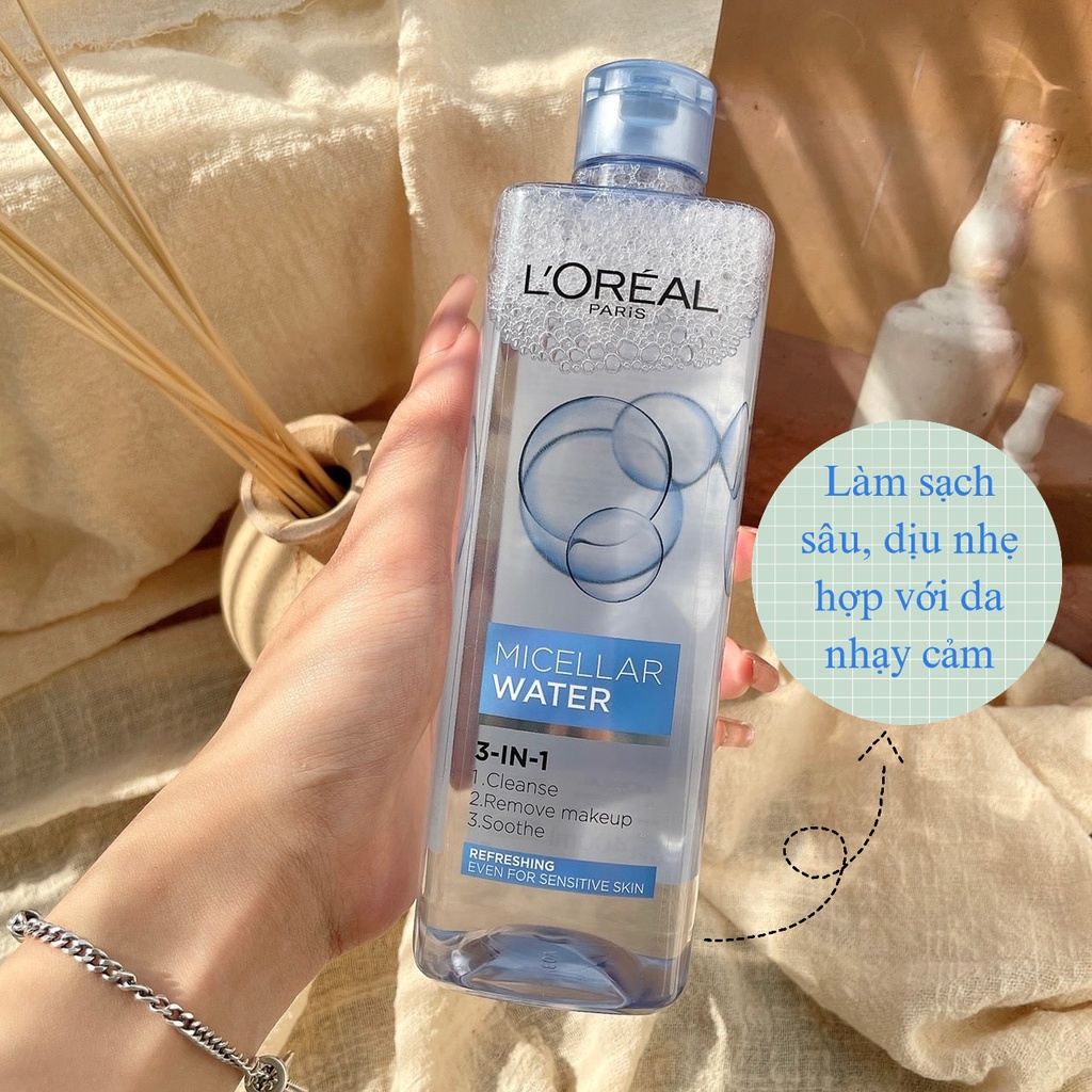 [L'Oreal] Nước Tẩy Trang Paris 3in1 Micellar Water 400ml | BigBuy360 - bigbuy360.vn