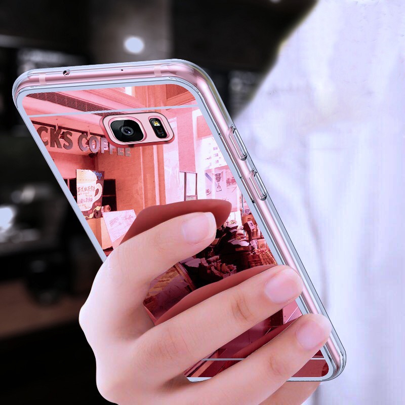 Ốp điện thoại tráng gương cho Samsung S3 S4 S5 S6 S7 S6edge S7edge S8 S9 Plus Note 3 4 5 8 9