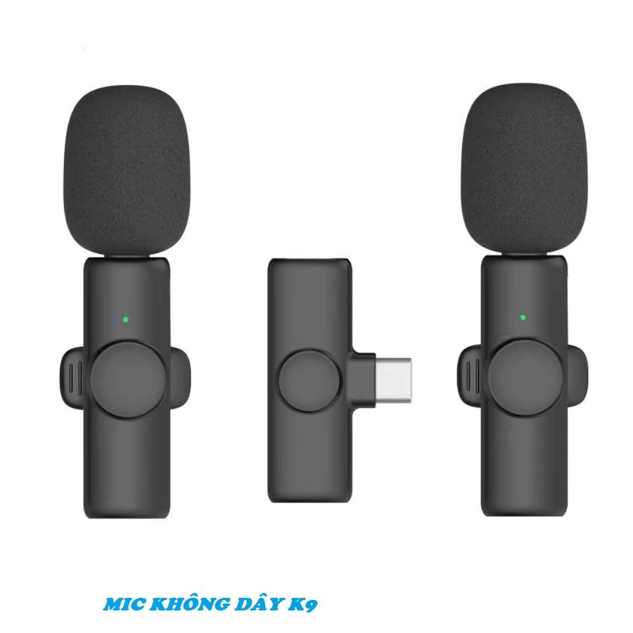 Mic Không Dây K9 Cao Cấp Hỗ Trợ Ghi Âm Cho Điện Thoai CHUÔI TYPE C Livestream , Phát Sóng Trực Tiếp