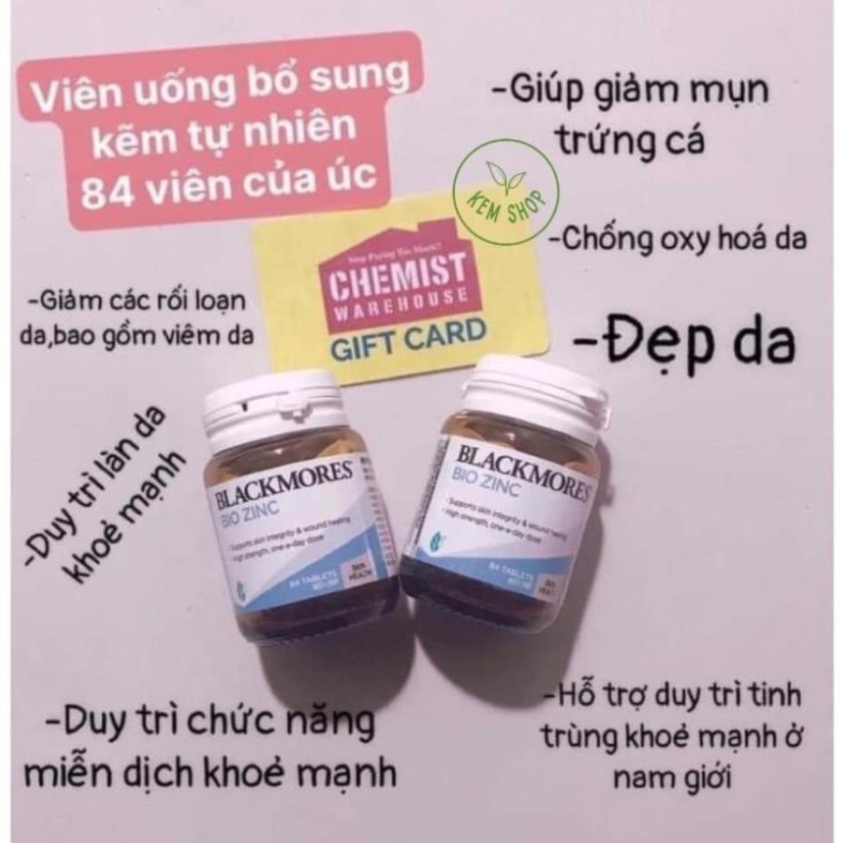 Blackmores Bio Zinc - Viên uống bổ sung kẽm tự nhiên 84 viên