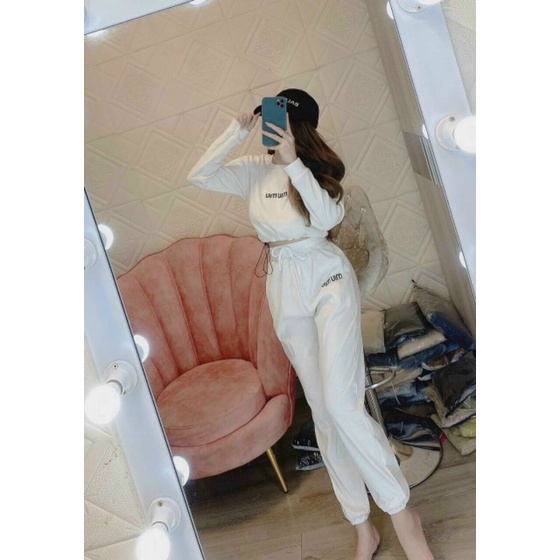 Set thể thao croptop tay dài cá tính ( kèm hình thật )