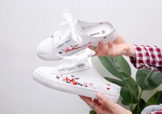 [HÀNG ĐỘC] Giày sục bata nữ thêu hoa